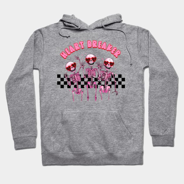 Skeleton Heart Breaker Valentine's - Edgy Love Tee Hoodie by JasonShirt